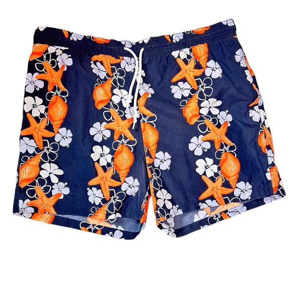 Brooks Brothers Mens Blue Tropical Swim Trunks Large NWOT - Picture 1 of 5